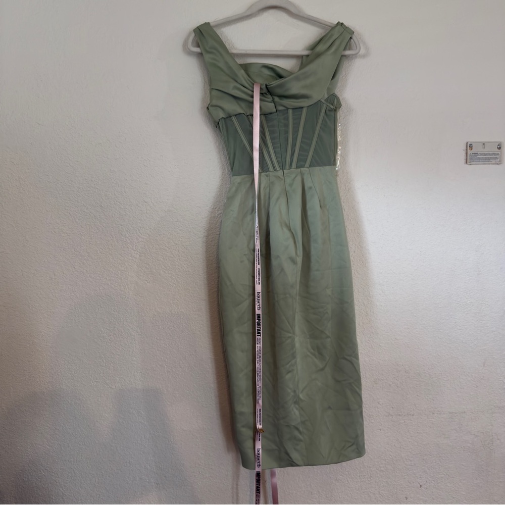 House of CB Lulu Corset On-Shoulder Satin Midi Dress size S - Picture 14 of 16